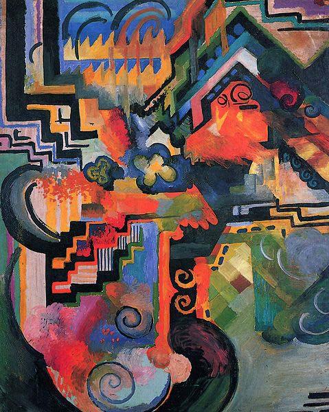 Colored composition (Hommage to Johann Sebastian Bachh), August Macke
